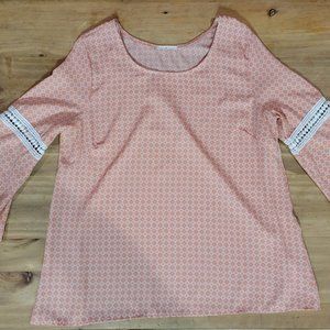 Paisley Print Top with Bell Sleeves (NWT)